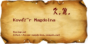 Kovár Magdolna névjegykártya
