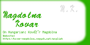 magdolna kovar business card